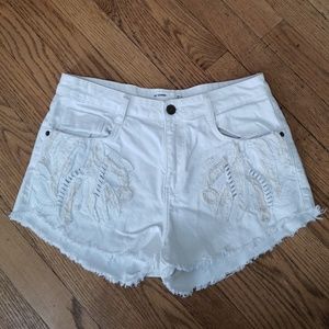Zara Trafaluc TRF White Denim Jean Shorts